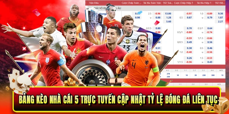 Bảng kèo nhà cái 5 trực tuyến cập nhật tỷ lệ bóng đá liên tục